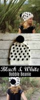 Black and White Bobble Crochet Beanie - Hooked_on_Homemade_Happiness.jpg