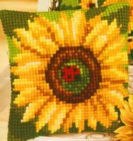 Vervaco 1225-5767 Sunflower with Ladybird Cushion Front.jpg
