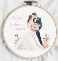 Wedding Cross Stitch Pattern Personalized Counted Cross Stitch Bride And Groom Gift Digital D...jpeg