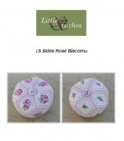 Little Stitches - 15 Sides Rose Biscornu.JPG
